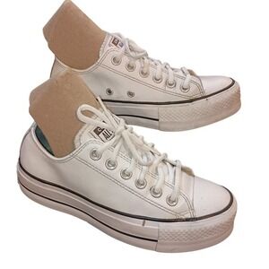 Converse Chuck Taylor All Star Platform Leather‎ White Women SKUW524